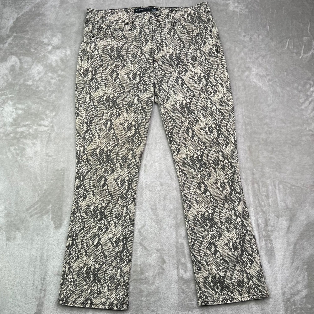 Veronica Beard Carolyn Baby Boot Jeans Womens 30/10 Nude Snakeskin Print Stretch